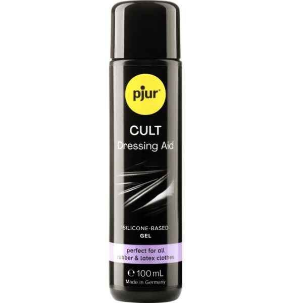 Lahvička pjur Cult Dressing Aid o objemu 100 ml, silikonový gel na oblékání latexu