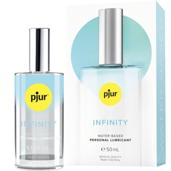 Skleněná lahvička lubrikantu pjur Infinity Water-Based 50 ml s krabičkou