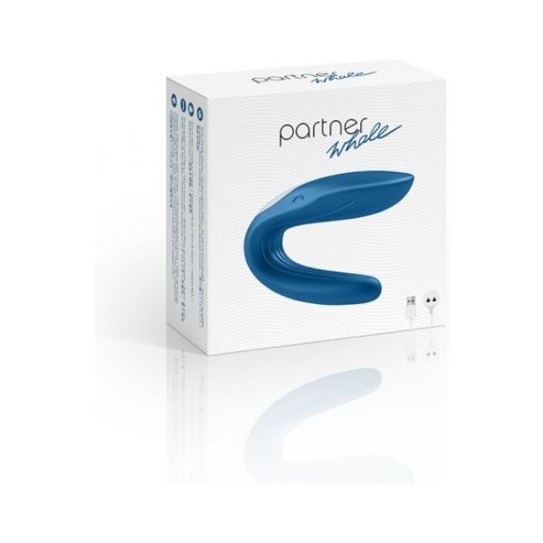 Vibrátor pro páry Satisfyer Partner Toy Whale ve tvaru U, modrý