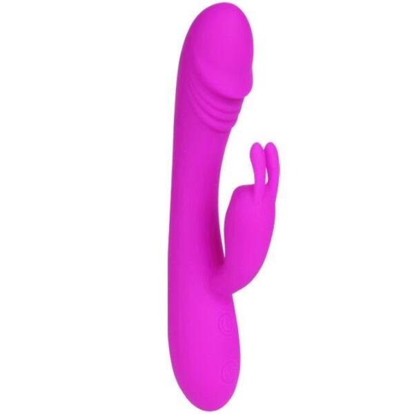 Silikonový rabbit vibrátor Pretty Love Hunter se zahnutým tělem a králičíma oušima