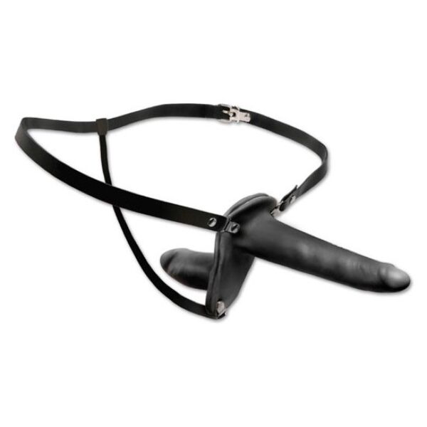 Dvojitý postroj strap-on Pipedream Double Penetrix s dildem a připojeným vaginálním stimulátorem