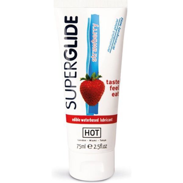 Jedlý lubrikant HOT Superglide 75 ml, k dispozici v pěti příchutích