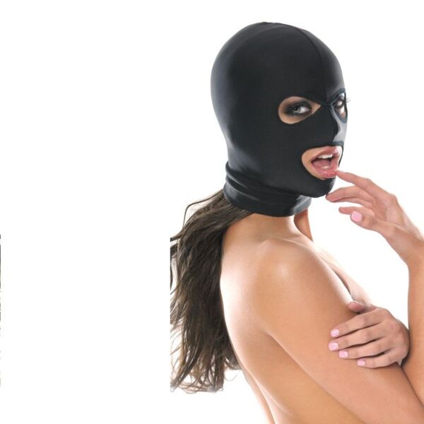 Maska Fetish Fantasy 3-Hole Hood od Pipedream s otvory pro oči a ústa