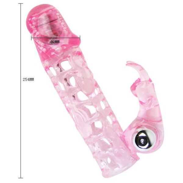 Vibrační návlek na penis Baile Ultimate Sleeve Love, průhledný