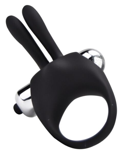 Vibrační erekční kroužek Loving Joy Rabbit Cock Ring ze silikonu s vibračním vajíčkem a králičíma ušima
