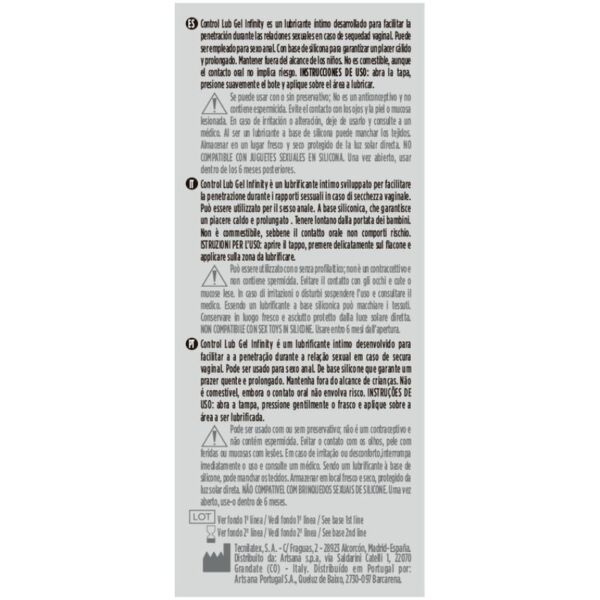 Silikonový lubrikant Control Lub Gel Infinity 75 ml
