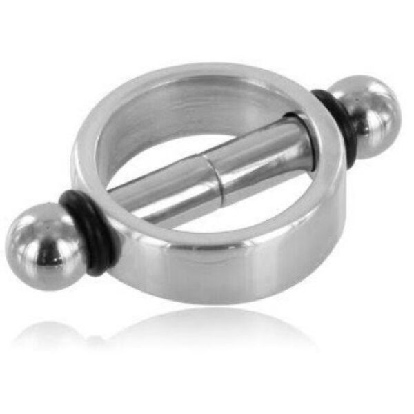 Magnetické svorky na bradavky Metal Hard s kroužkem a dvěma tyčinkami