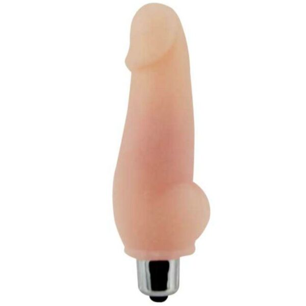 Realistický mini vibrátor Baile Super Mini Mavouvin se žaludem a varlaty