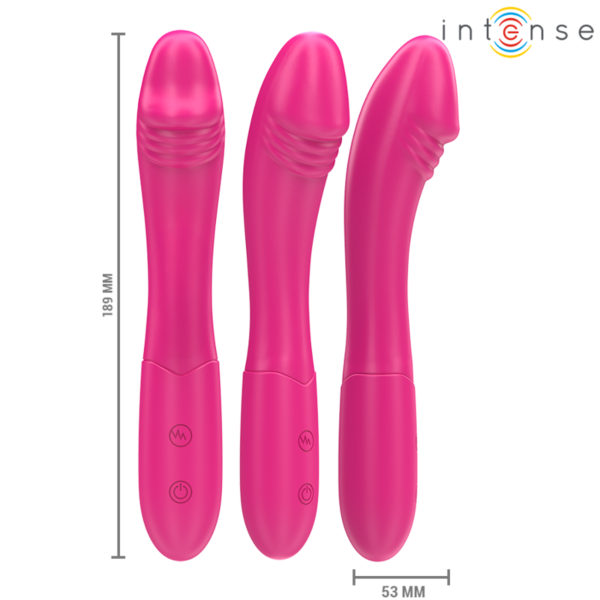 Růžový vibrátor Intense Belinda o délce 19 cm s flexibilní hřídelí