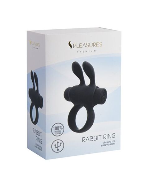 Erekční kroužek S Pleasures Rabbit Ring Rechargeable s vibračním vajíčkem
