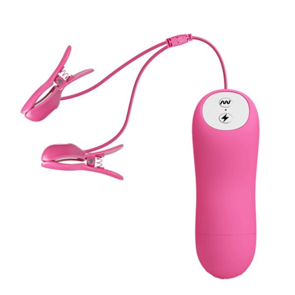 Svorky na bradavky Baile BI-014648-1 s vibrací a elektrostimulací