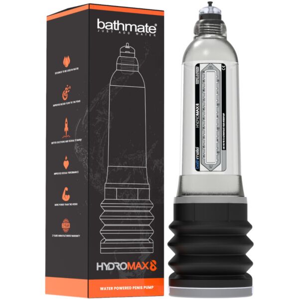 Průhledná vodní pumpa na penis Bathmate HydroMax 8