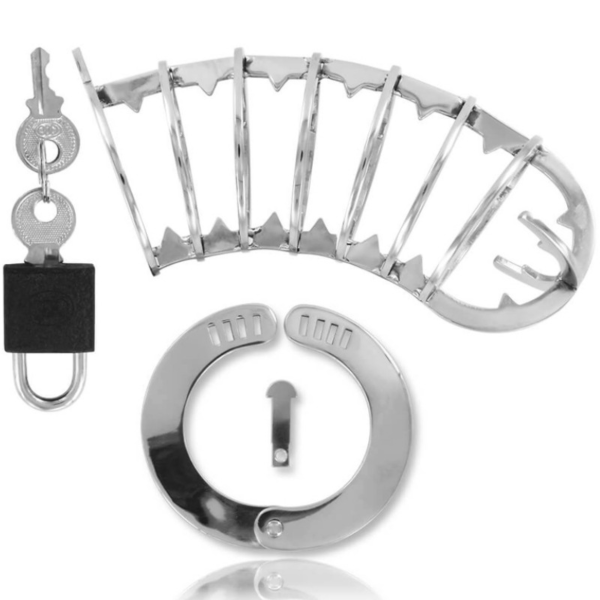 Klec cudnosti Metal Hard 14 cm se sedmi kroužky, s nastavitelným kroužkem a zámkem