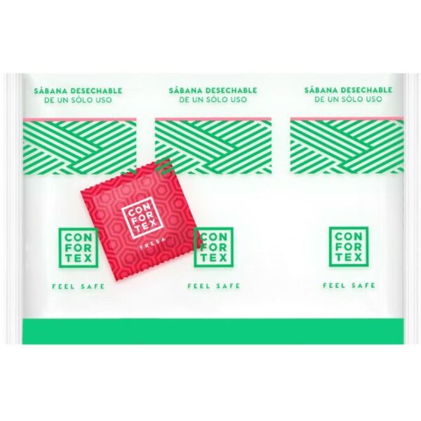 Jednorázová prostěradla Confortex z bílého polypropylenu s přiloženým kondomem