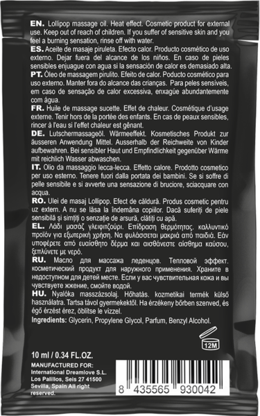Hřejivý masážní olej Coquette Sensation s efektem zahřívání, 10 ml