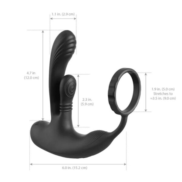 Stimulátor Pipedream Ass-Gasm IntiMotion s hlavicí na prostatu, texturovaným análním kolíkem a perineální podložkou