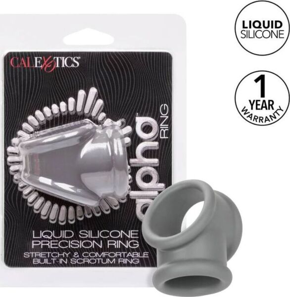 Erekční kroužek CalExotics Alpha Precision Ring, šedý, se dvěma spojenými kroužky