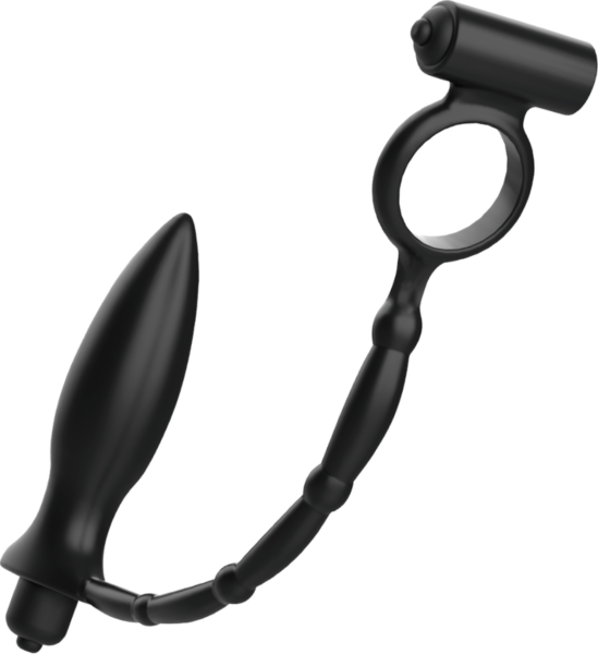 Vibrační anální kolík Addicted Toys Annal Massager Cockring s kroužkem na penis