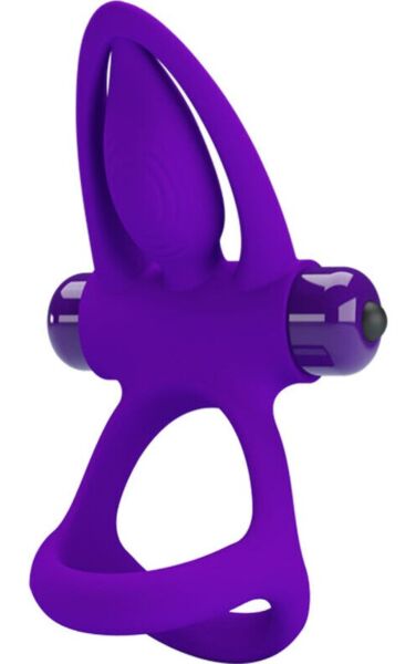 Vibrační kroužek Pretty Love BI-210306 se stimulátorem se štětinkami a špičkou ve tvaru delfína