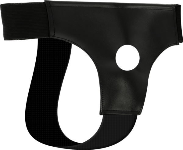 Dutý postroj strap-on Darkness, kalhotky s otvorem pro dildo