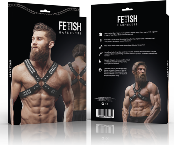 Hrudní postroj pro muže Fetish Submissive Attitude nasazený na trupu
