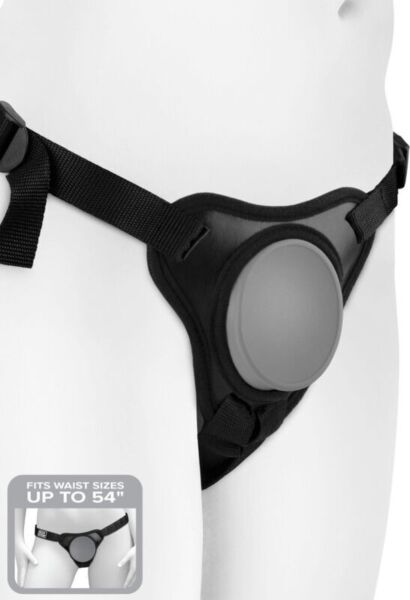 Postroj strap-on Pipedream Body Dock Elite Mini se silikonovou deskou a nylonovými popruhy