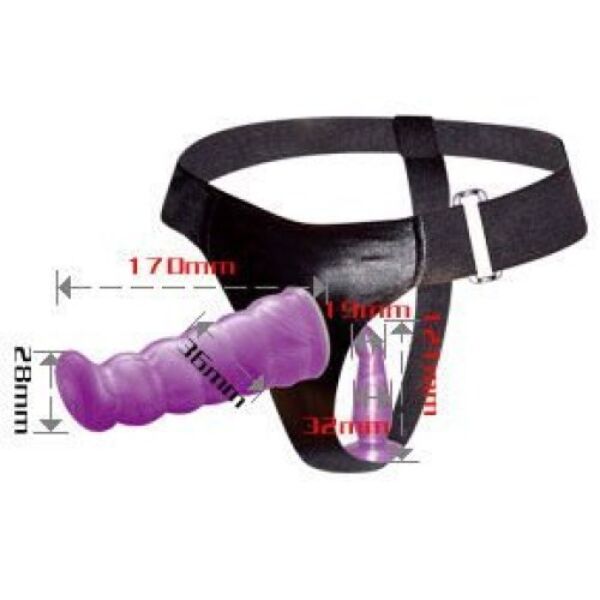 Postroj strap-on Baile Gpoint s kalhotkami a dvěma dildy pro dvojitou penetraci