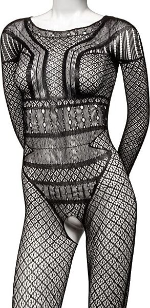 Celotělové krajkové body CalExotics Scandal Lace Body Suit s otevřeným rozkrokem