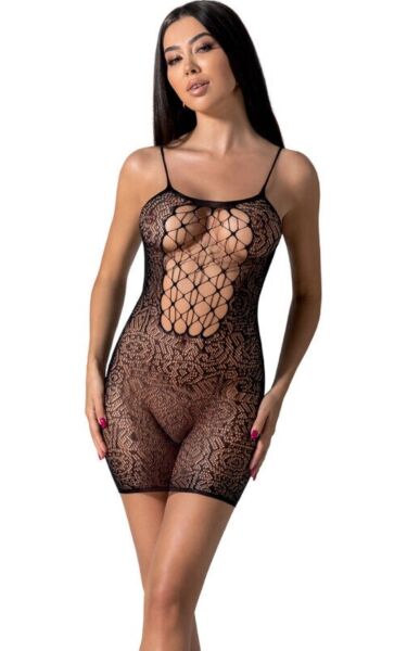 Síťovaný bodystocking Passion BS096 s krajkou a průhlednými místy