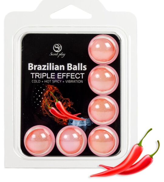 Set 6 Brazilian Balls Triple Efecto od Secret Play, kuličky s masážním olejem