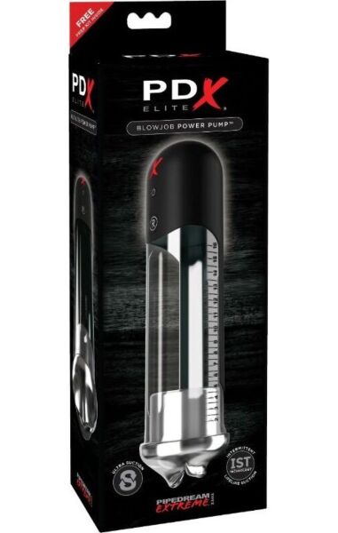 Sací pumpa Pipedream PDX Elite Blowjob Power Pump s průhlednou trubicí a měkkým vstupem