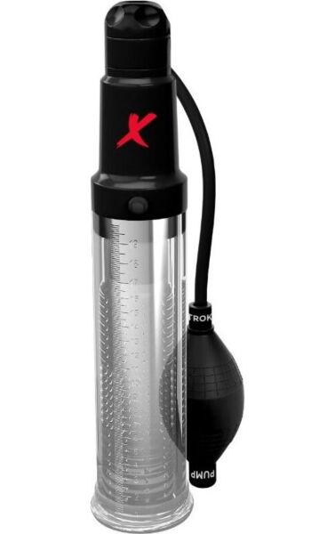 Erekční pumpa a masturbátor PDX Elite Suck N Pump Stroker od Pipedream s průhlednou trubicí