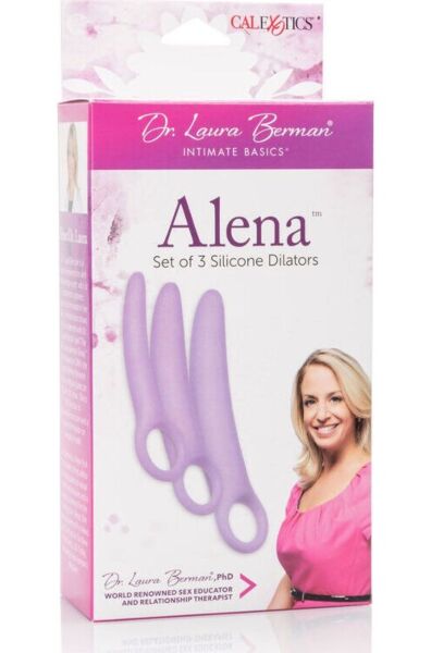 Set tří vaginálních dilatátorů Calexotics Alena z fialového silikonu, od nejmenšího po největší