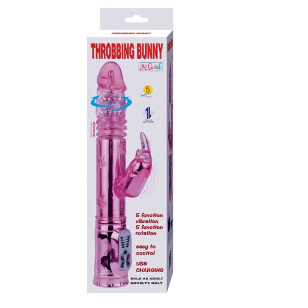 Rabbit vibrátor Baile Throbbing Bunny s otočnou špičkou a ramenem králíčka