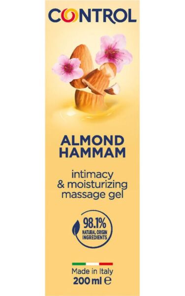 Masážní gel Control 3 v 1 o objemu 200 ml s uzávěrem s masážními kuličkami