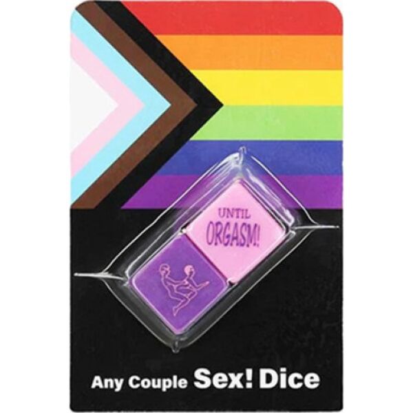 Erotické kostky Kheper Games Any Couple Sex! Dice, jedna fialová a druhá růžová
