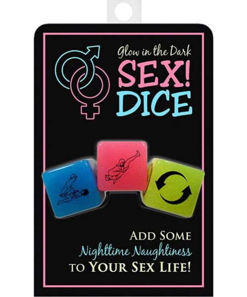 Tři sexuální kostky Kheper Games Glow-in-the-Dark SEX! Dice