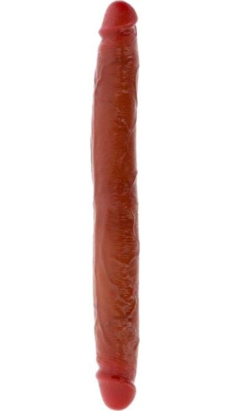 Dvojité silikonové dildo ToyJoy Get Real Skin s pohyblivou předkožkou