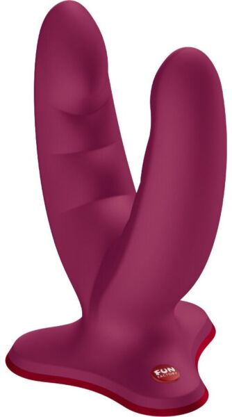 Dvojité dildo Fun Factory Ryde se dvěma rýhovanými rameny a přísavkou v základně