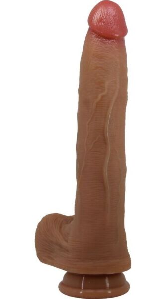 Realistické silikonové dildo Pretty Love BW-008131-1 s varlaty a přísavkou na základně