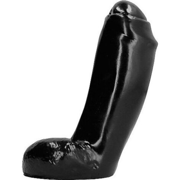 Realistické dildo All Black AB46 Big Bird, černé, s rovným dříkem a varlaty