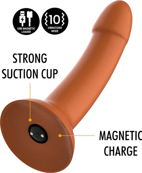 Vibrační dildo Mythology Rune Royal M ve zlaté barvě s přísavkou