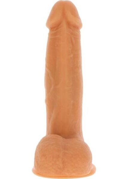 Realistické vibrační dildo Get Real Naked Beaded 21 cm od ToyJoy ve světlém tělovém odstínu, se základnou s přísavkou