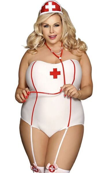 Kostým zdravotní sestry Subblime Nurse Costume Teddy, body s odhalenými rameny