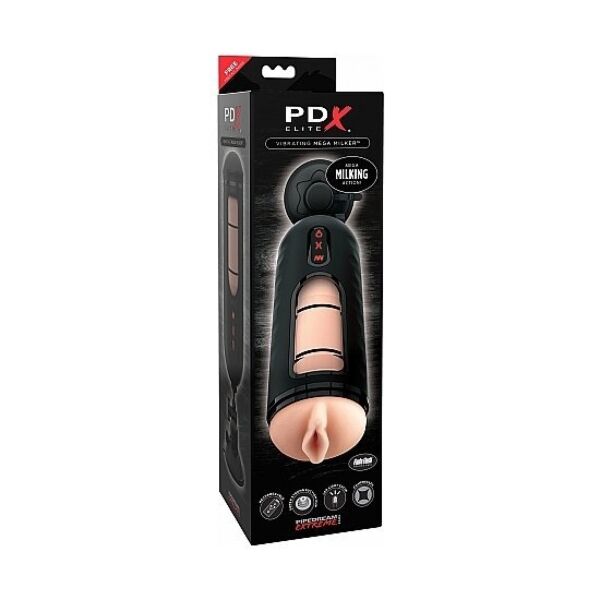 Masturbátor PDX Elite Mega Milker od Pipedream s automatickou kompresí, průhledným okénkem a přísavkou