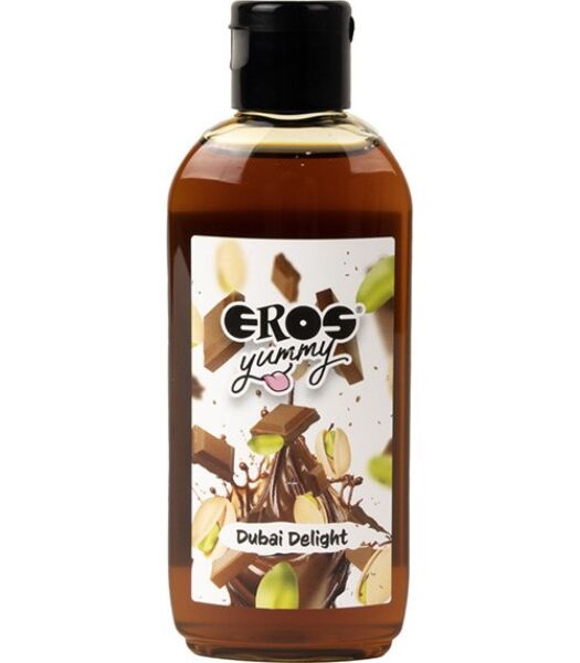 Lahvička 100 ml s lubrikantem Eros Yummy Dubai Delight s příchutí čokolády a pistácie