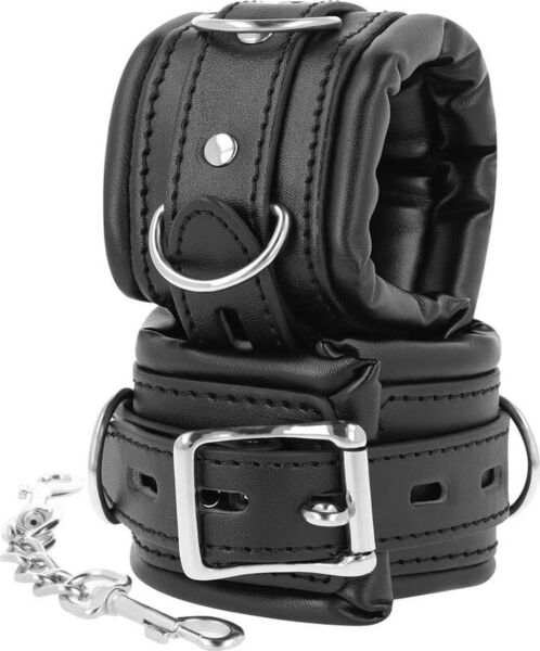 BDSM pouta Darkness Padded Locking Cuffs s polstrováním a uzamykací sponou