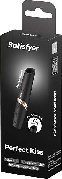 Stimulátor klitorisu Satisfyer Perfect Kiss v černé a zlaté barvě