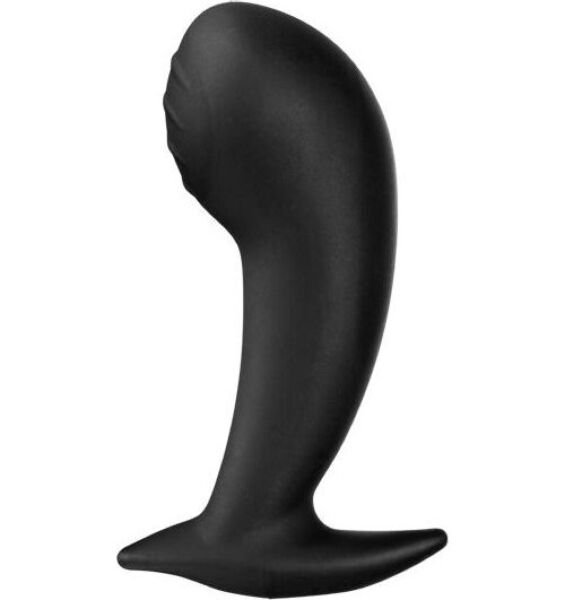 Elektroda ElectraStim Silicone Noir Nona pro bod G, z černého silikonu, prohnutá a žebrovaná