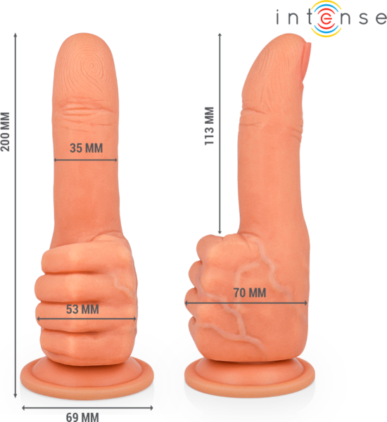 Dildo Intense Bender ve tvaru ruky s přísavnou základnou